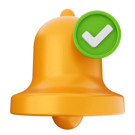 Check Notification Bell  3D Icon