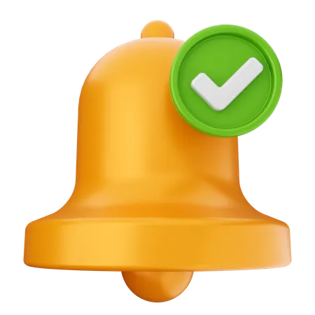 Check Notification Bell  3D Icon