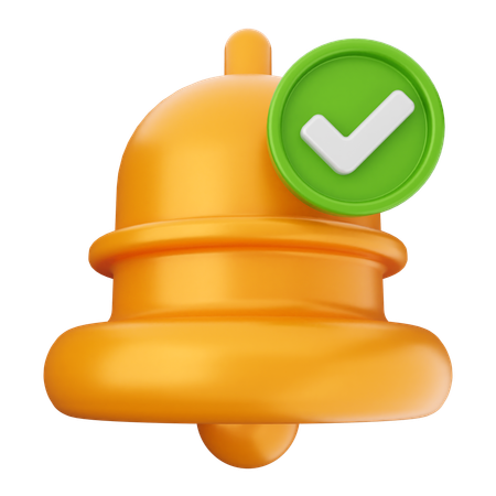 Check Notification Bell  3D Icon