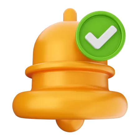 Check Notification Bell  3D Icon