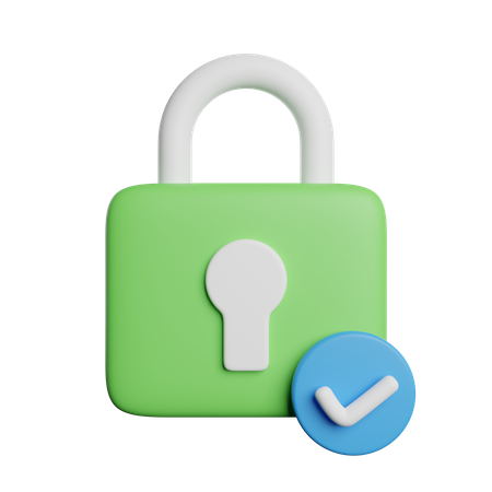 Check Padlock  3D Icon