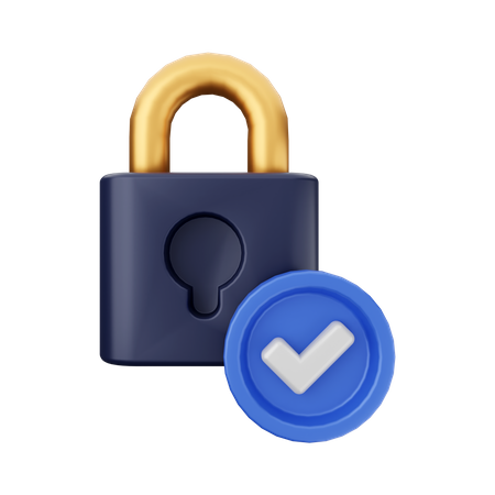 Check Padlock  3D Icon