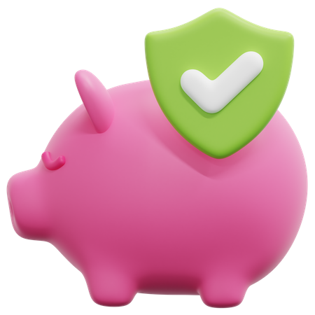 Check Piggy Savings  3D Icon