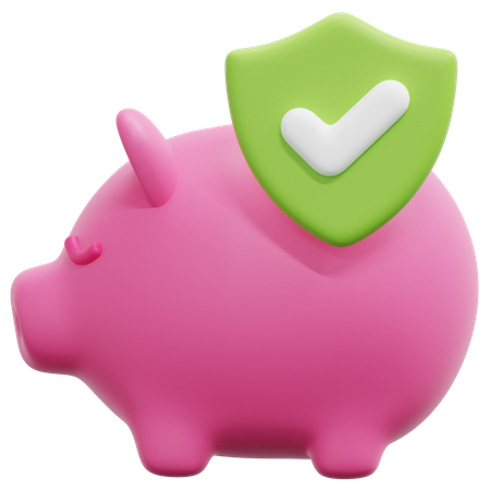 Check Piggy Savings  3D Icon