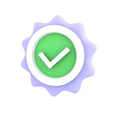 Verified With Badge 3 D Illustration For Ecommerce Icon 3D Icon