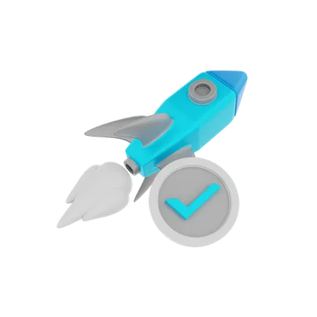 Raketenstart prüfen  3D Icon