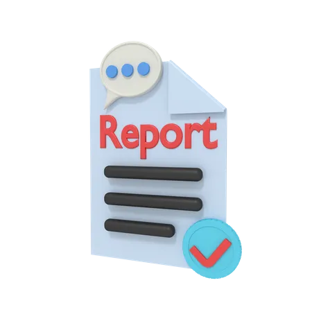 3 D Illustration Of Report Checklist 3D Icon