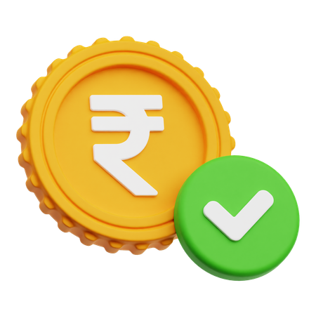 Check Rupee  3D Icon