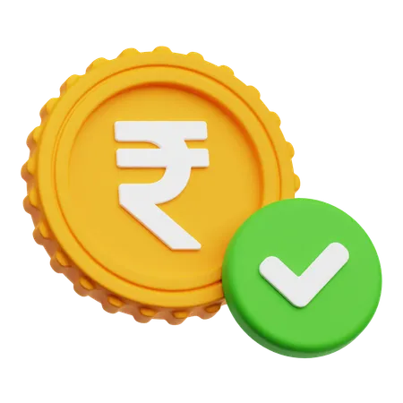 Check Rupee  3D Icon