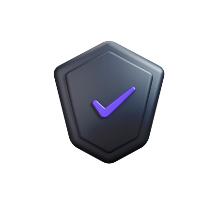 Check shield  3D Illustration