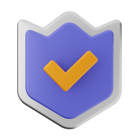 Check Shield Protection  3D Icon