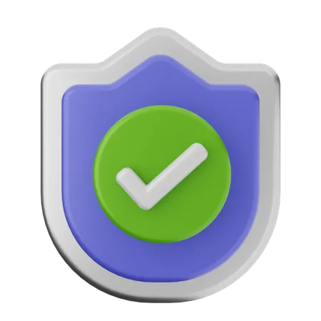 Check Shield Protection  3D Icon