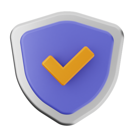 Check Shield Protection  3D Icon