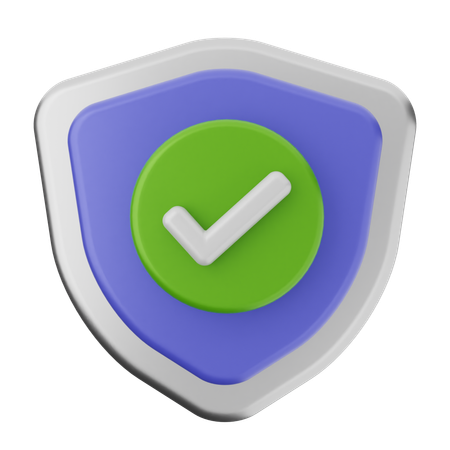 Check Shield Protection  3D Icon