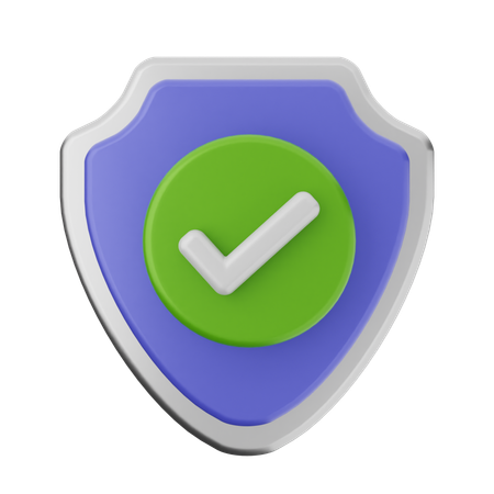 Check Shield Protection  3D Icon