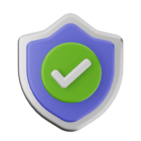 Check Shield Protection  3D Icon