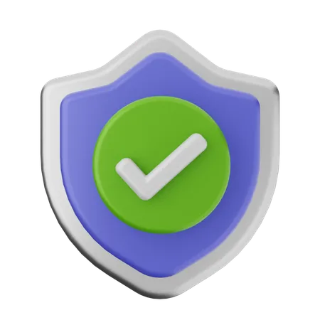 Check Shield Protection  3D Icon