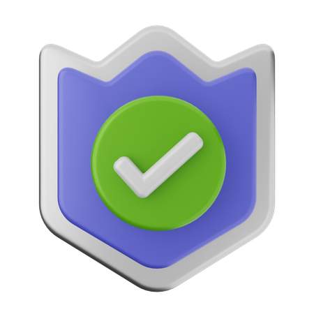 Check Shield Protection  3D Icon