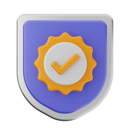 Check Shield Protection  3D Icon