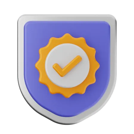 Check Shield Protection  3D Icon