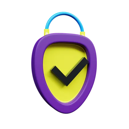 Check Shield Security  3D Icon