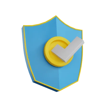 Check Shield Security 3D Icon