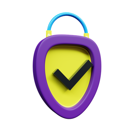 Check Shield Security  3D Icon