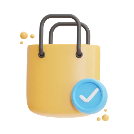 Check Shopping Bag  3D Icon