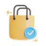 verify shopping bag 3d logo