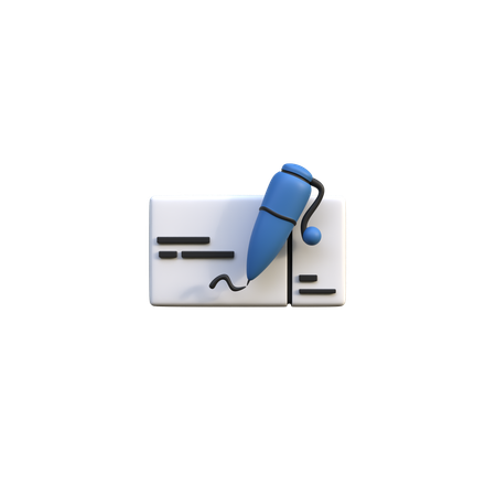 Check Signing  3D Icon