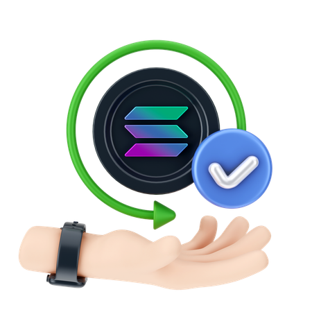 Check Solana Coin  3D Icon
