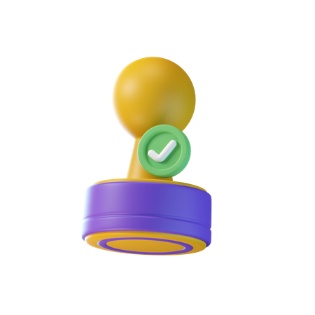 Check Stamp 3D Icon