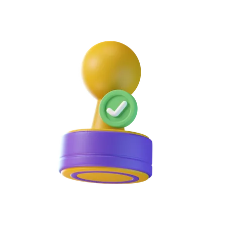 Check Stamp 3D Icon