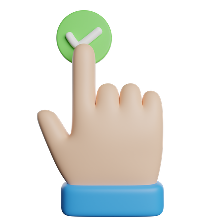 Check Tap Gesture  3D Icon