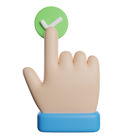 Check Tap Gesture  3D Icon