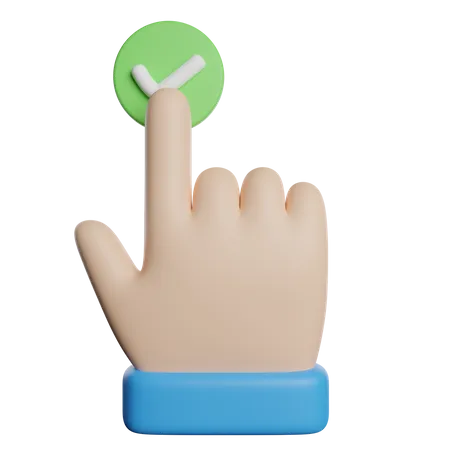Check Tap Gesture  3D Icon