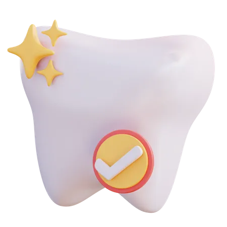 3 D Illustration Check Teeth Clean Shining 3D Icon