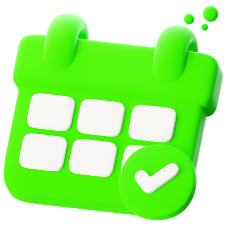 Check With Calendar  3D Icon