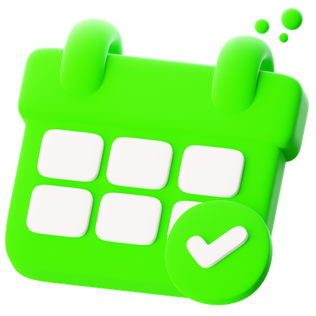 Check With Calendar  3D Icon