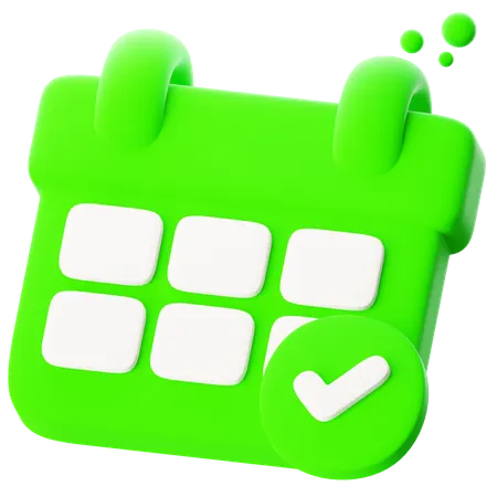 Check With Calendar  3D Icon
