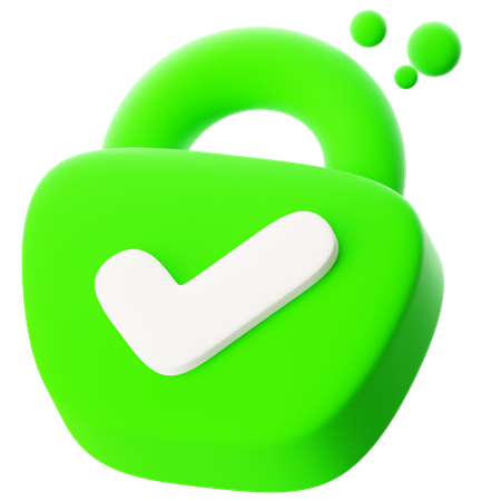 Check With Lock  3D Icon