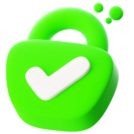 Check With Lock  3D Icon