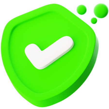 Check With Shield  3D Icon