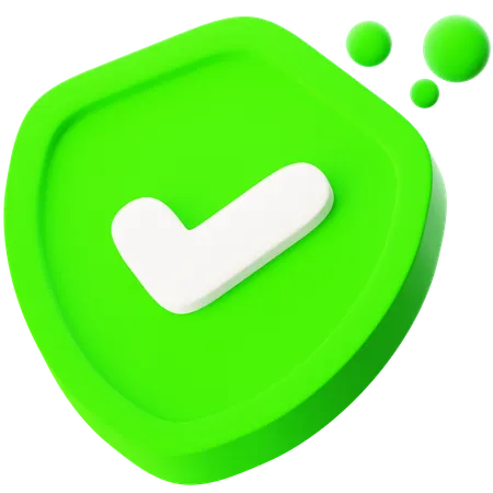 Check With Shield  3D Icon