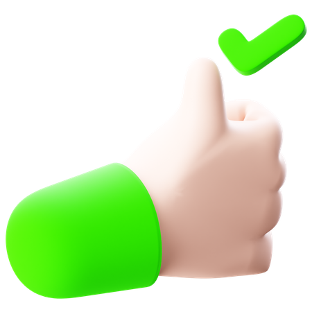 Check With Thumbs Up  3D Icon