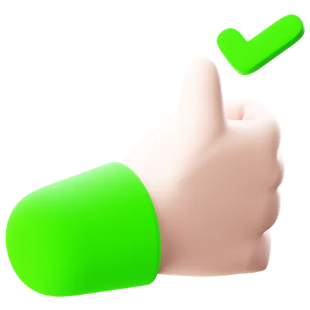 Check With Thumbs Up  3D Icon