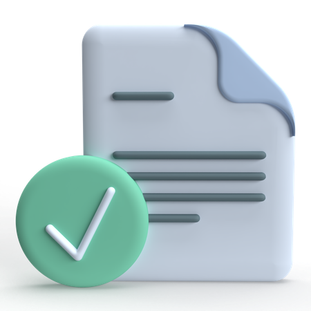 Checked File  3D Icon