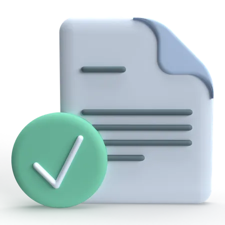 Checked File  3D Icon