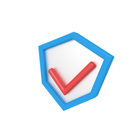 Checked Shield  3D Icon