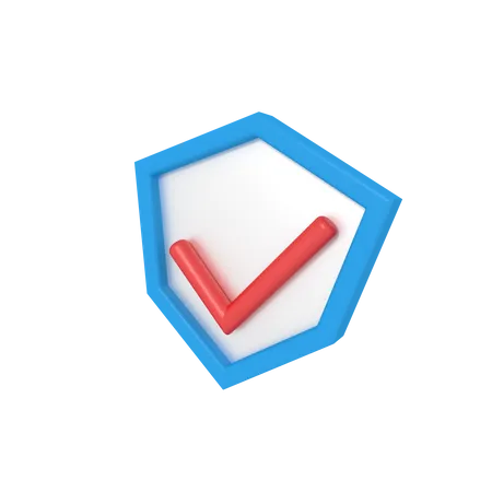 Checked Shield  3D Icon